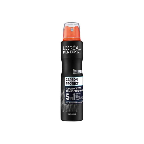 اسپری ضد تعریق مردانه لورآل سری Men Expert مدل Carbon Protect 48H
