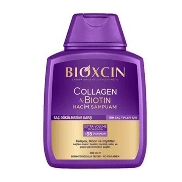 شامپو ضد ریزش مو بیوکسین BIOXCIN حاوی کلاژن و بیوتین 300 میلی لیتر