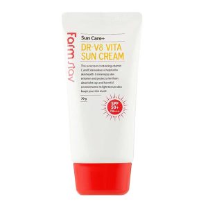 کرم ضد آفتاب بدون رنگ فارم استی SPF 50 مدل DR V8 VITA مناسب انواع پوست حجم 70 میلی‌لیتر