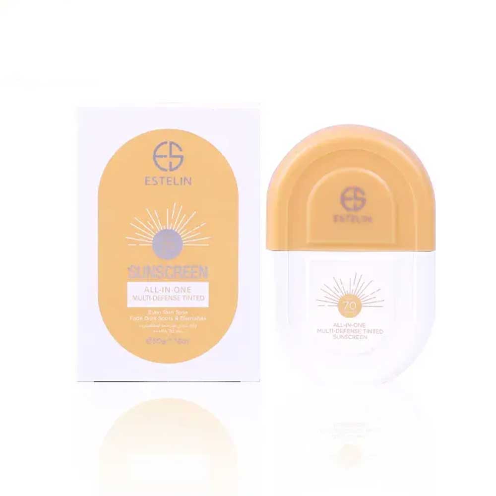 کرم ضد آفتاب رنگی استلین Estelin مدل All-In-One با SPF 70 وزن 50 گرم